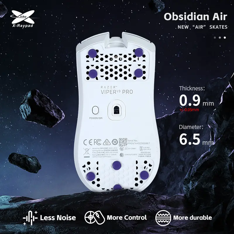 X-raypad Obsidian AIR Skates for Universal Dots (Purple dots) 6.5mm