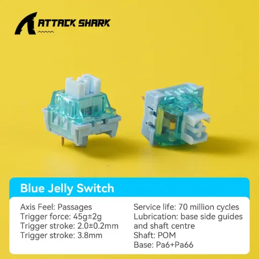 [AS-BS] ATTACK SHARK BLUE JELLY SWITCHES
